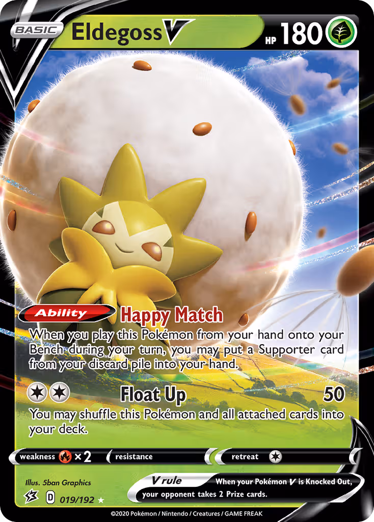 Eldegoss V 19/192 Pokemon card