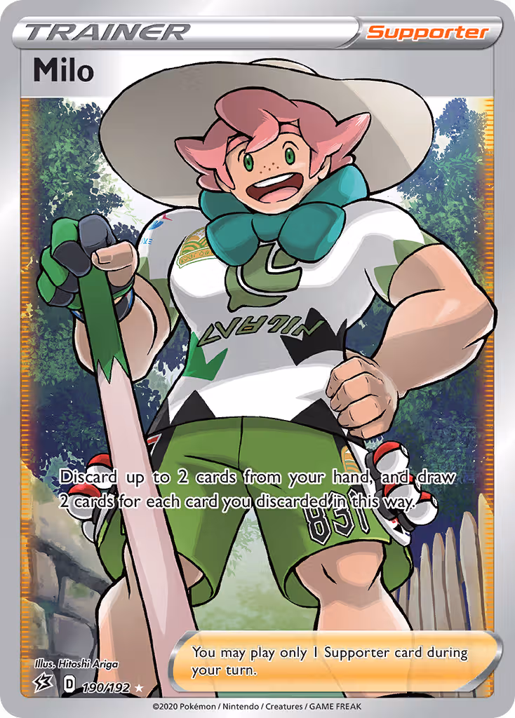 Milo 190/192 Pokemon card