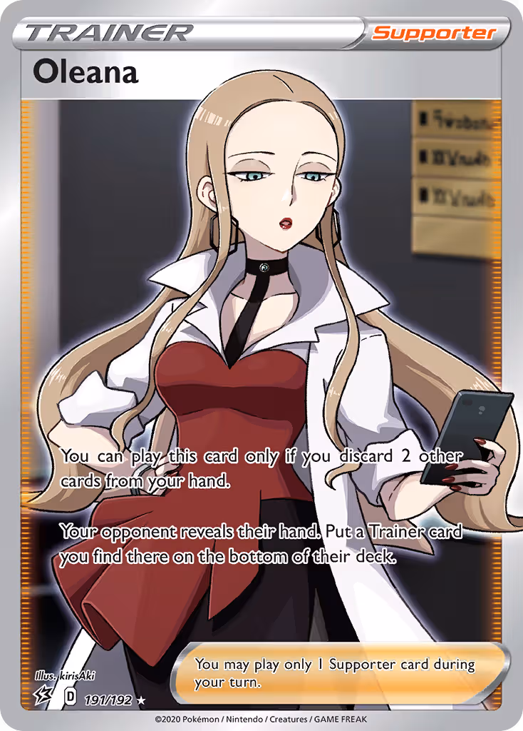 Oleana 191/192 Pokemon card