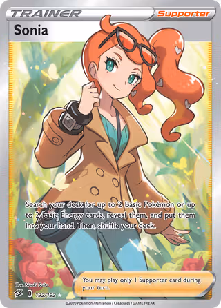 Sonia 192/192 Pokemon card