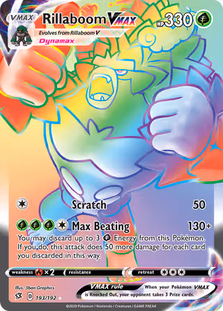 Rillaboom VMAX 193/192 Pokemon card