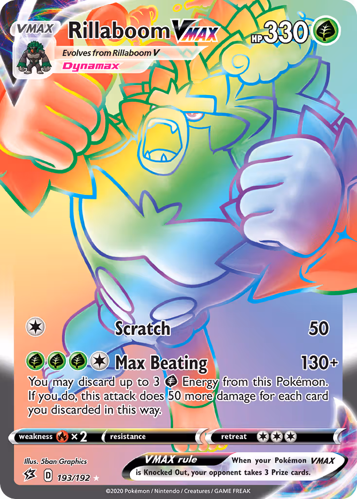 Rillaboom VMAX 193/192 Pokemon card