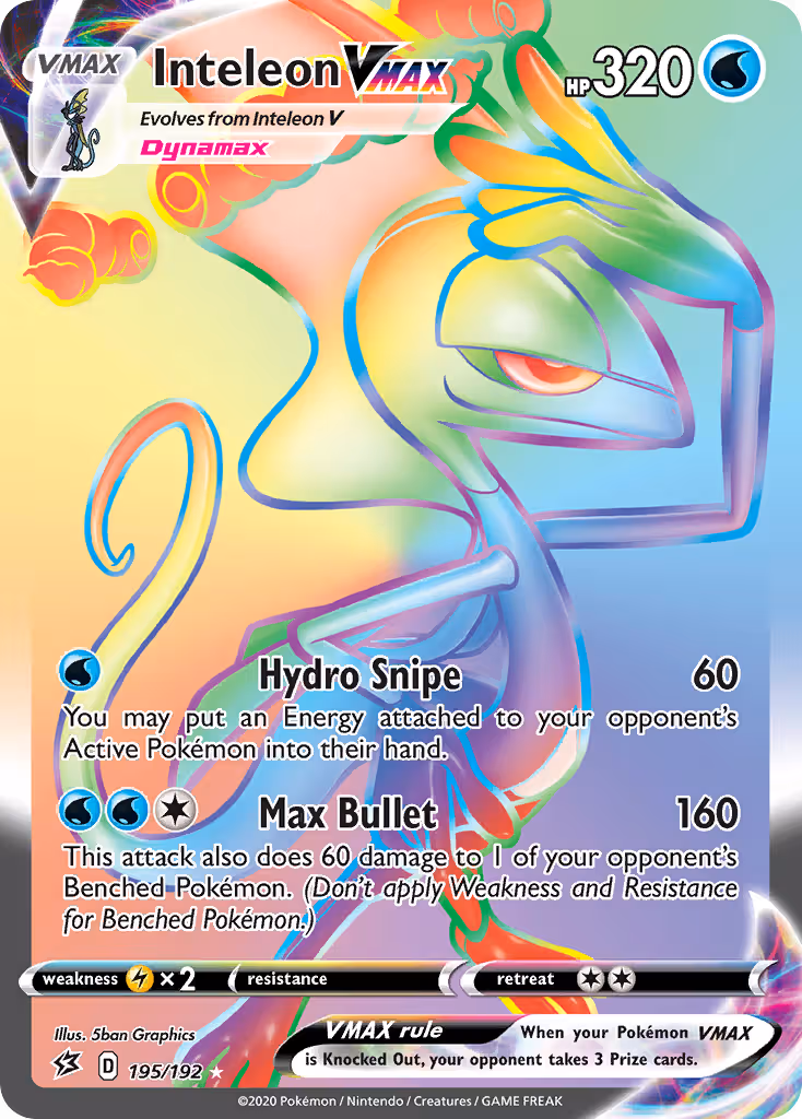 Inteleon VMAX 195/192 Pokemon card