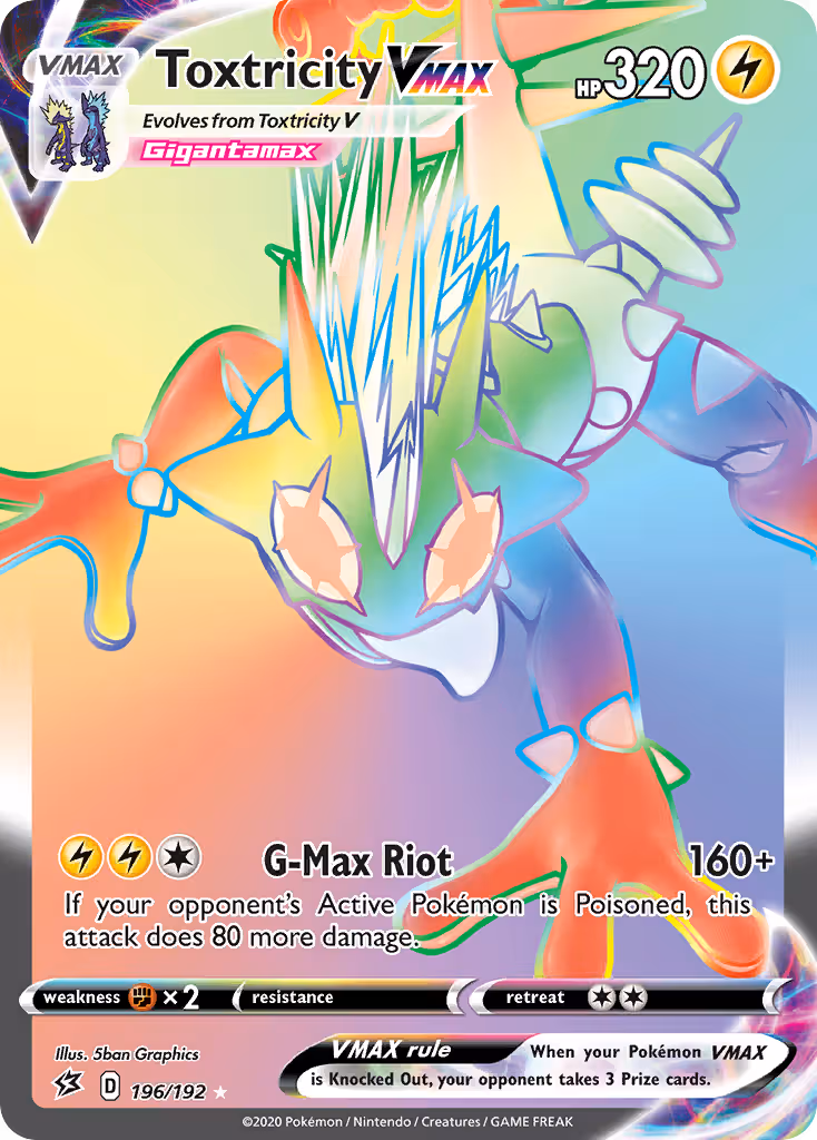 Toxtricity VMAX 196/192 Pokemon card