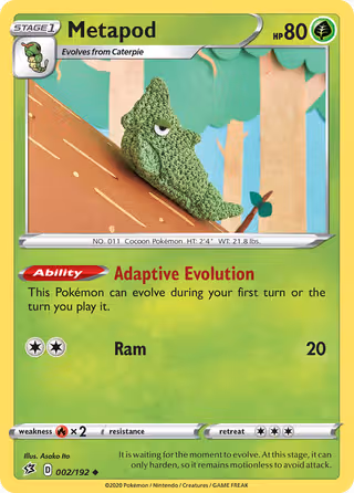 Metapod 2/192 Pokemon card