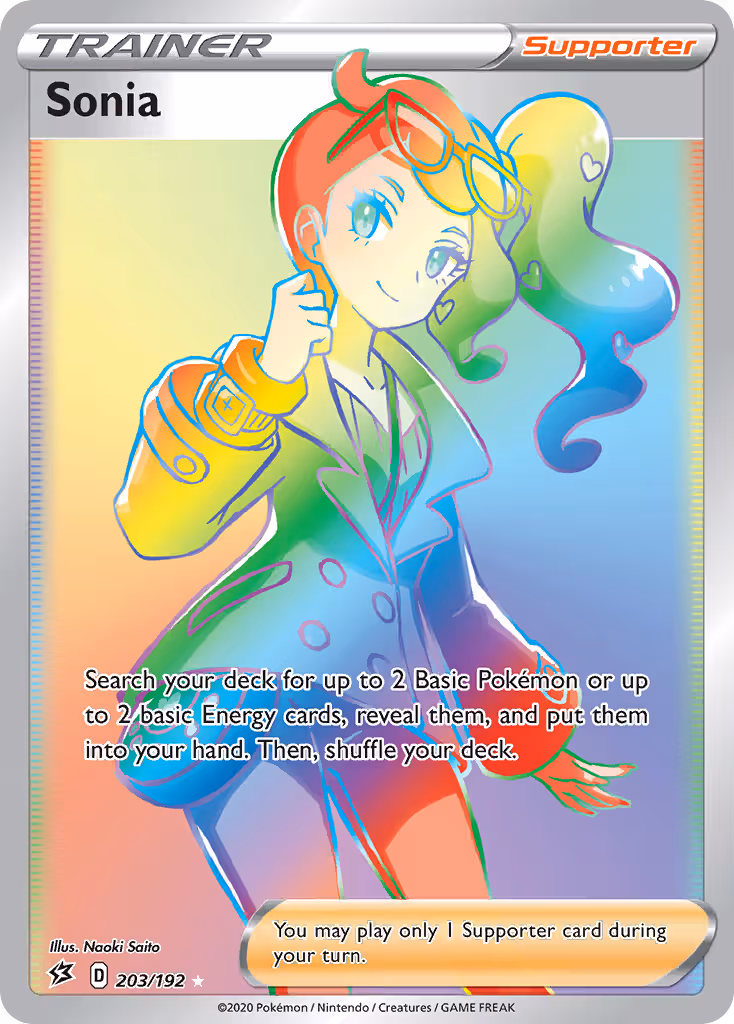 Sonia 203/192 Pokemon card