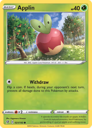 Applin 21/192 Pokemon card