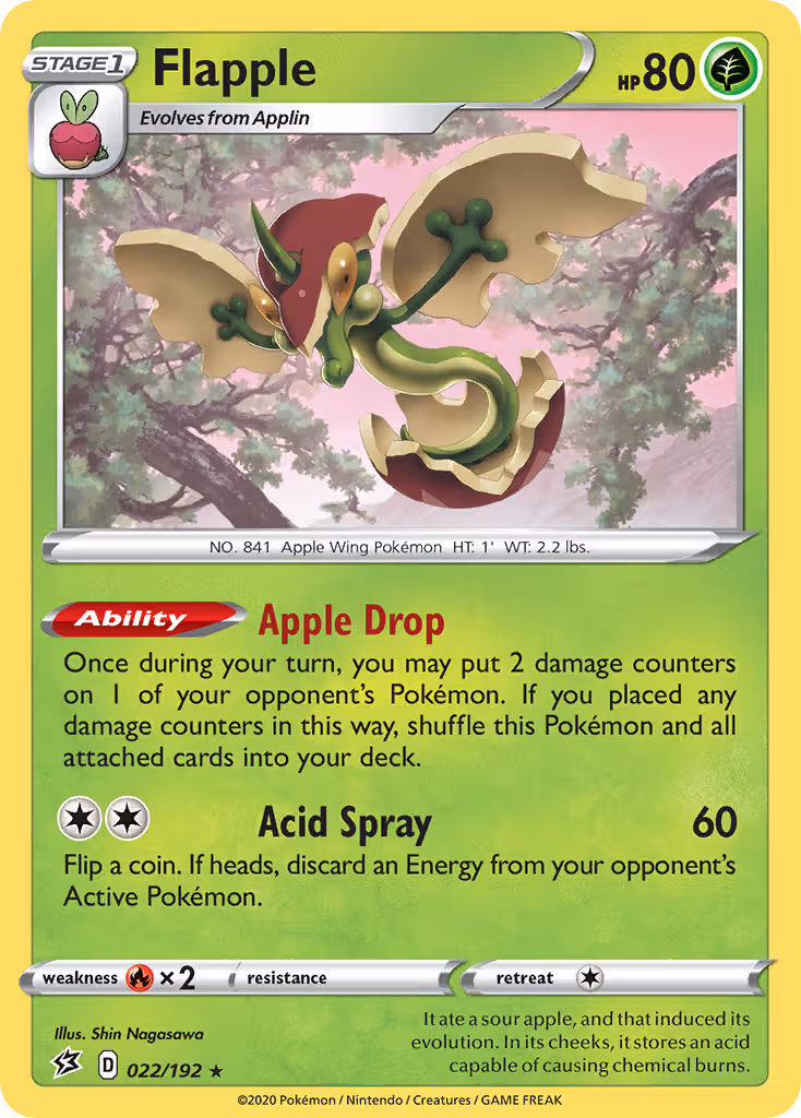 Flapple 22/192 Pokemon card