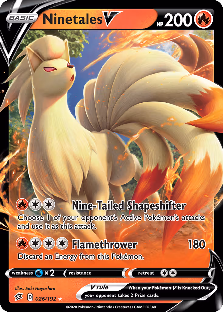 Ninetales V 26/192 Pokemon card