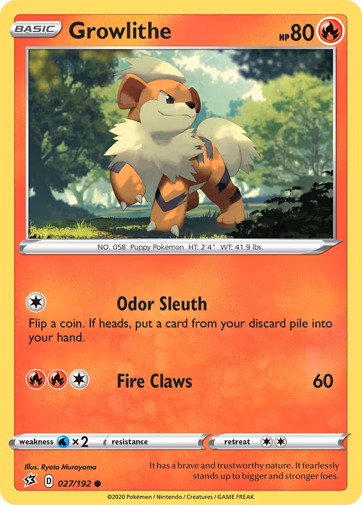 Growlithe 27/192 Pokemon card