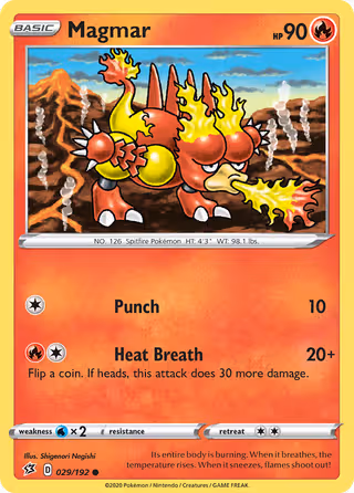 Magmar 29/192 Pokemon card