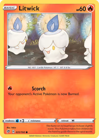 Litwick 31/192 Pokemon card