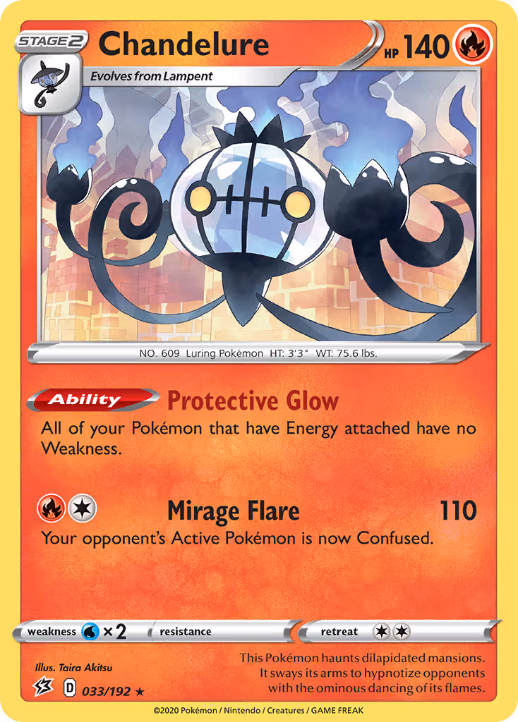 Chandelure 33/192 Pokemon card