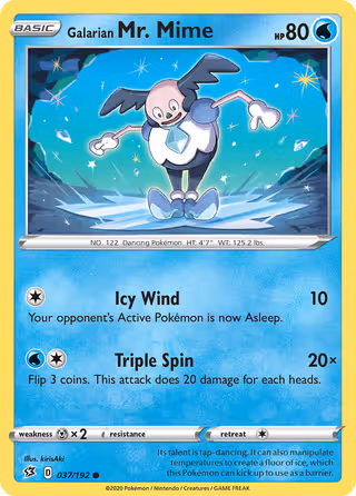 Galarian Mr. Mime 37/192 Pokemon card