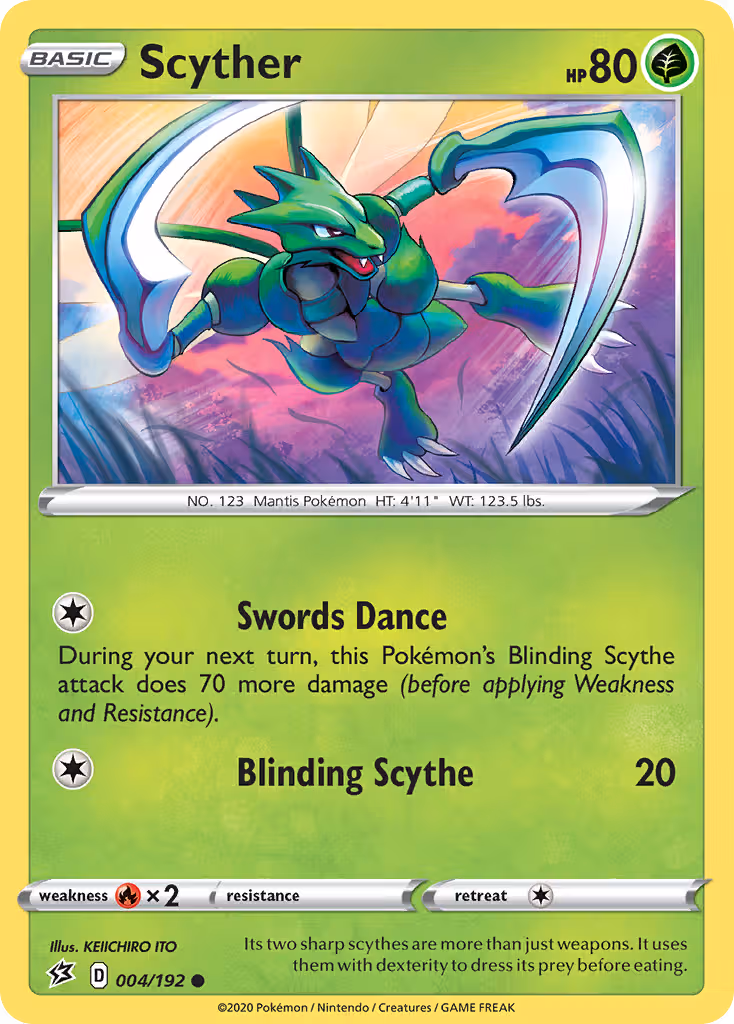 Scyther 4/192 Pokemon card