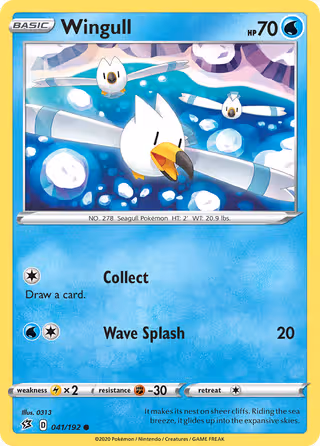 Wingull 41/192 Pokemon card