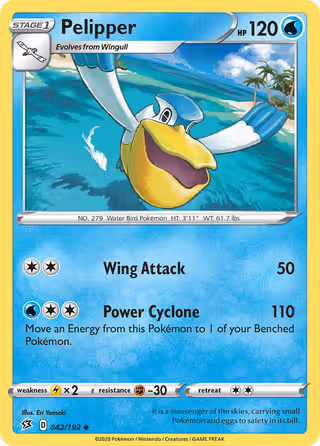 Pelipper 42/192 Pokemon card