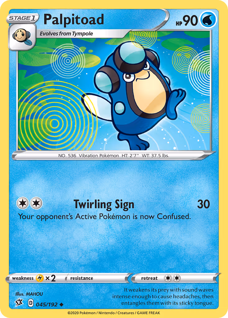 Palpitoad 45/192 Pokemon card
