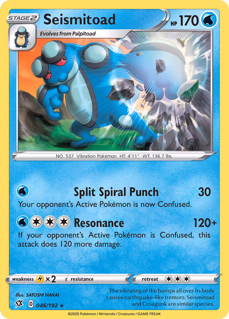 Seismitoad 46/192 Pokemon card