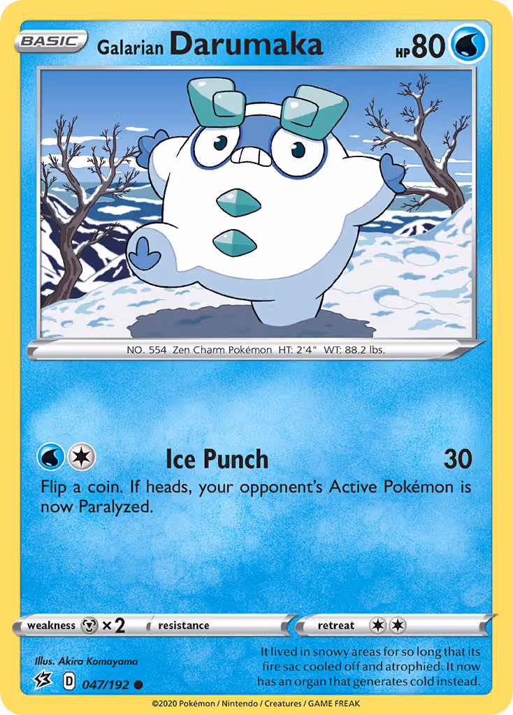 Galarian Darumaka 47/192 Pokemon card