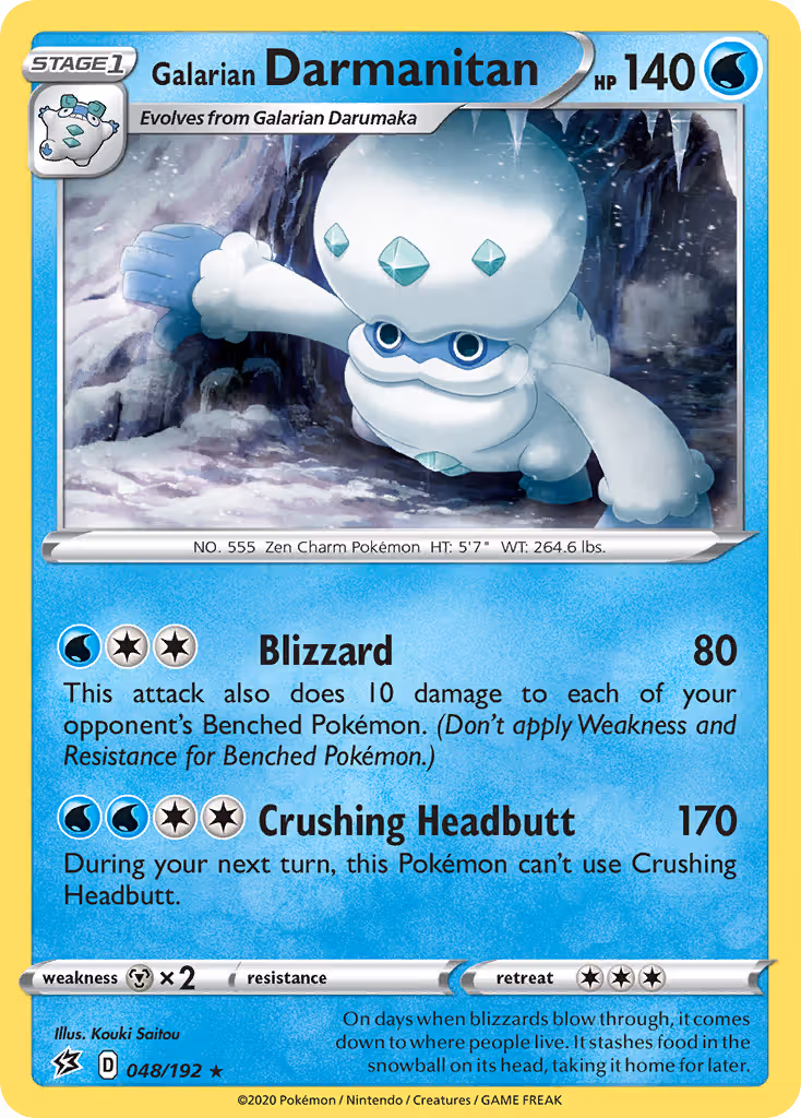 Galarian Darmanitan 48/192 Pokemon card