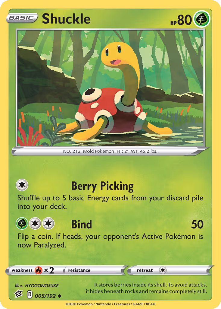Shuckle 5/192 Pokemon card