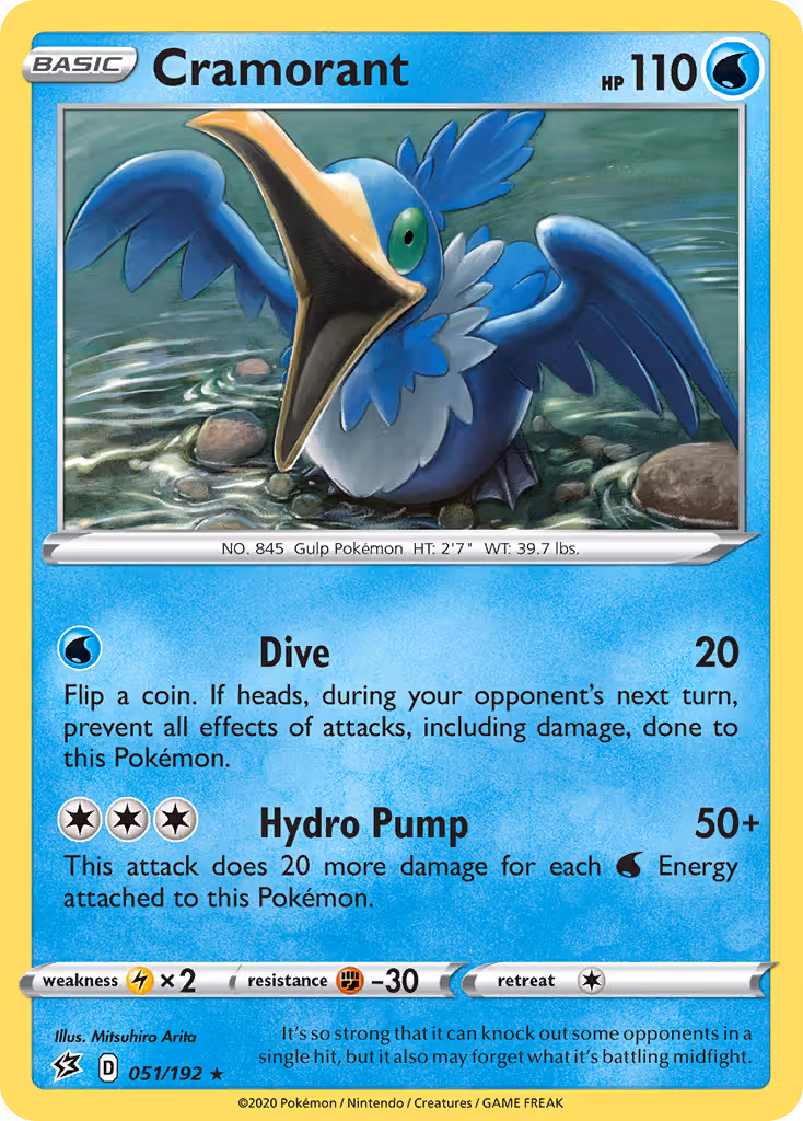 Cramorant 51/192 Pokemon card