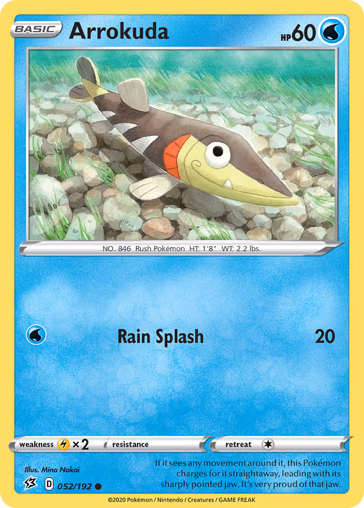 Arrokuda 52/192 Pokemon card