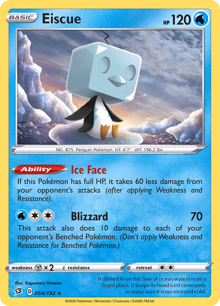 Eiscue 54/192 Pokemon card