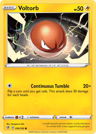 Voltorb 56/192 Pokemon card