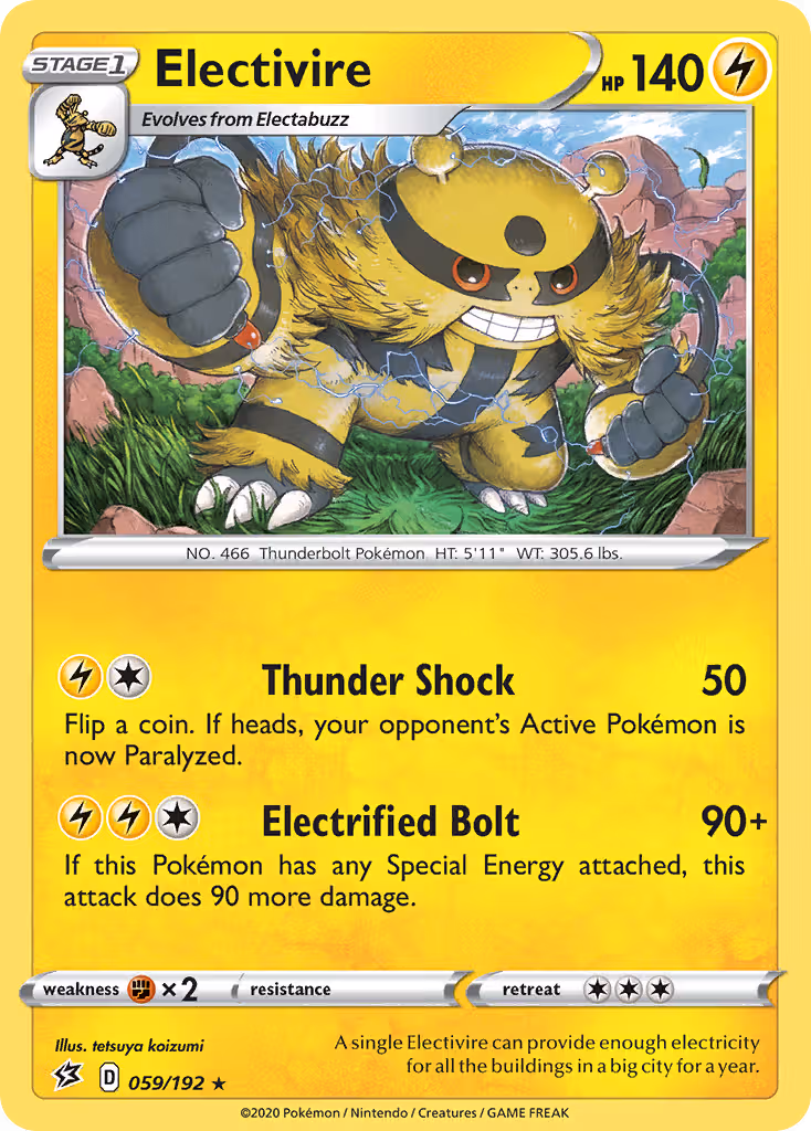Electivire 59/192 Pokemon card