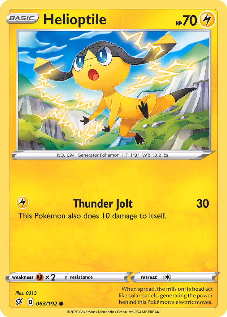 Helioptile 63/192 Pokemon card