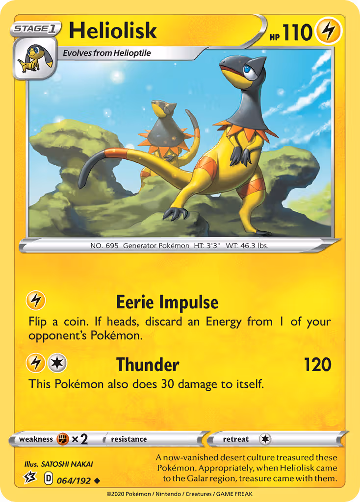 Heliolisk 64/192 Pokemon card