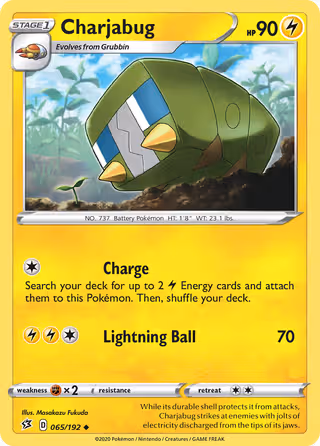 Charjabug 65/192 Pokemon card
