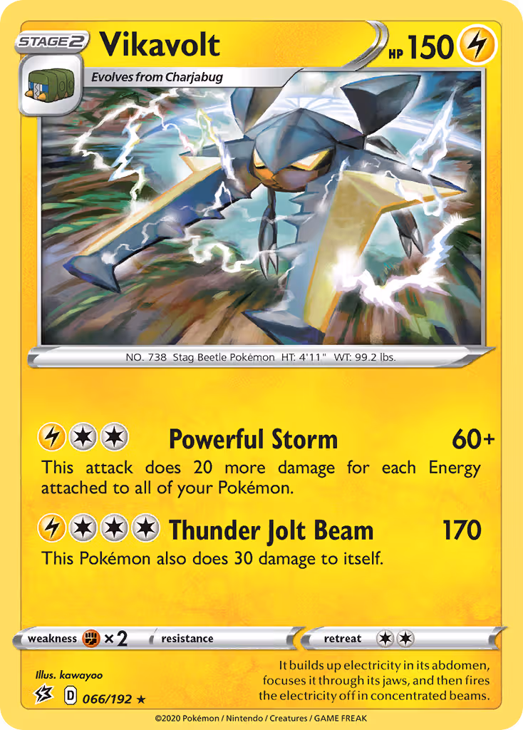Vikavolt 66/192 Pokemon card