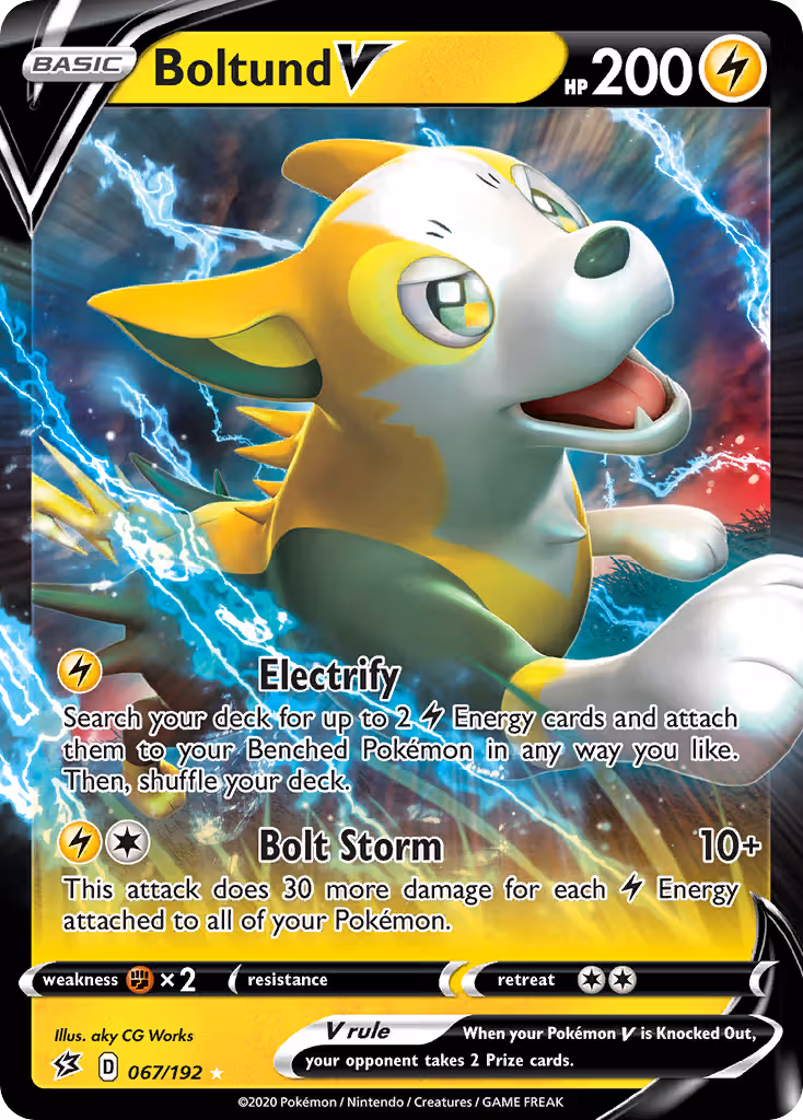 Boltund V 67/192 Pokemon card