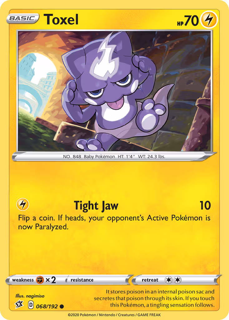 Toxel 68/192 Pokemon card