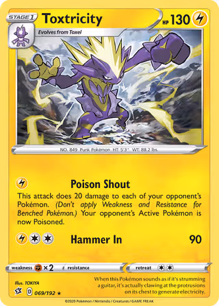 Toxtricity 69/192 Pokemon card