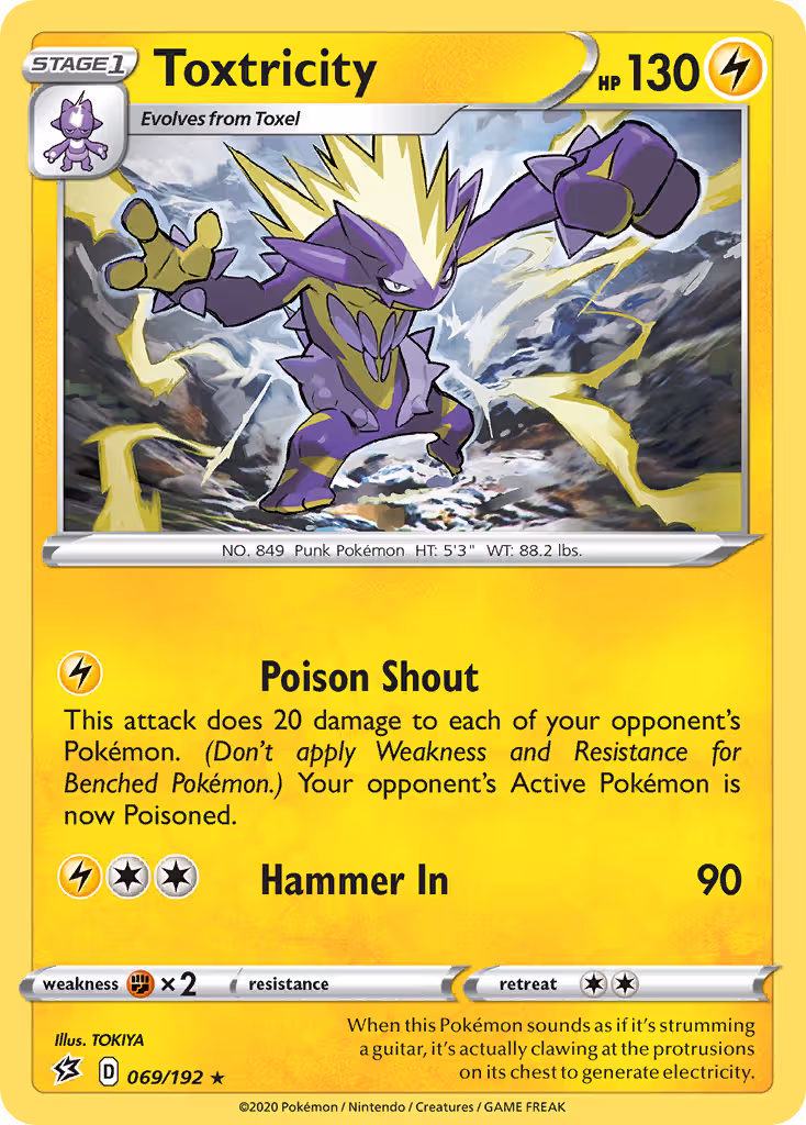 Toxtricity 69/192 Pokemon card