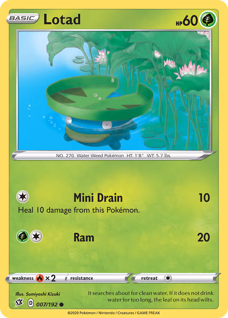 Lotad 7/192 Pokemon card