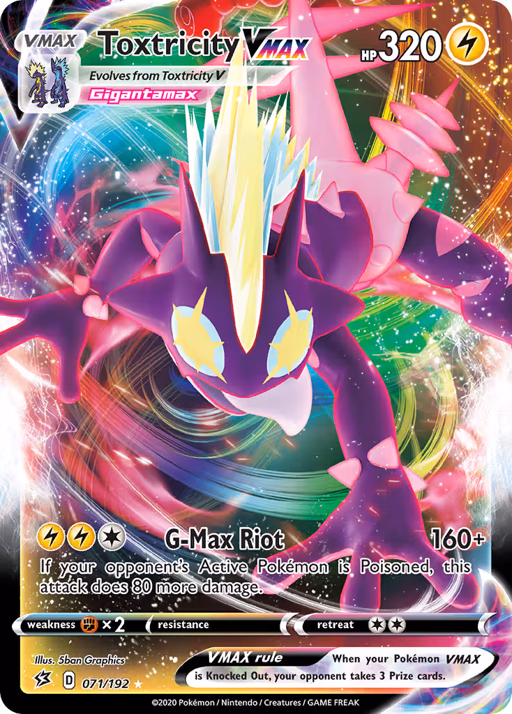 Toxtricity VMAX 71/192 Pokemon card