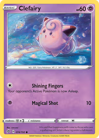 Clefairy 74/192 Pokemon card