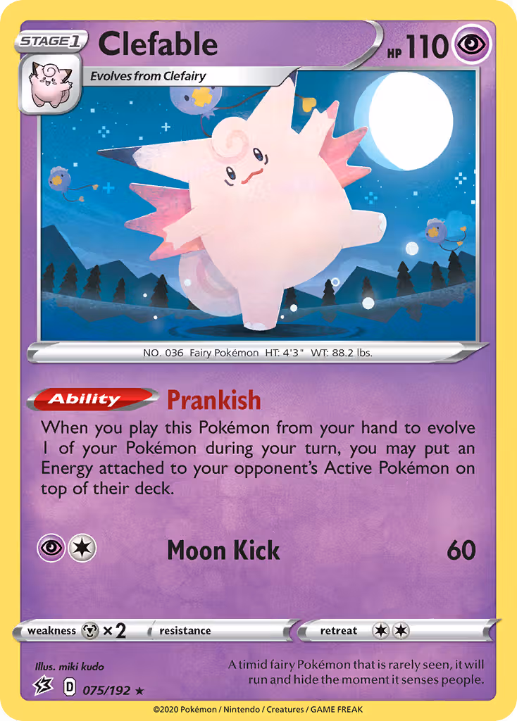 Clefable 75/192 Pokemon card