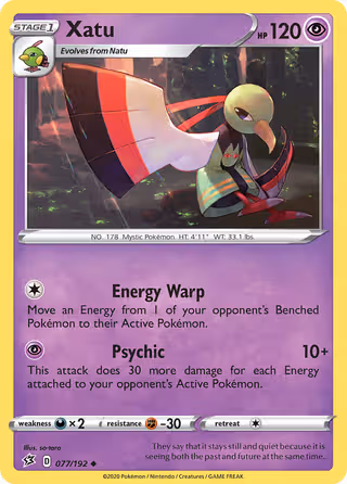 Xatu 77/192 Pokemon card