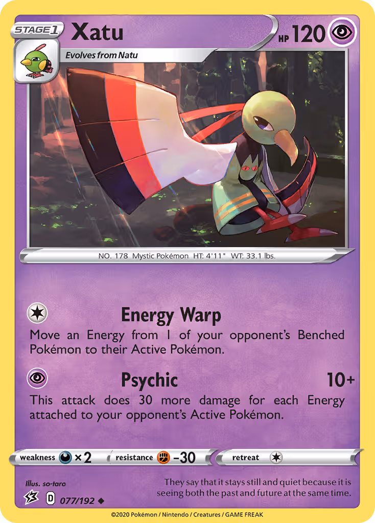 Xatu 77/192 Pokemon card
