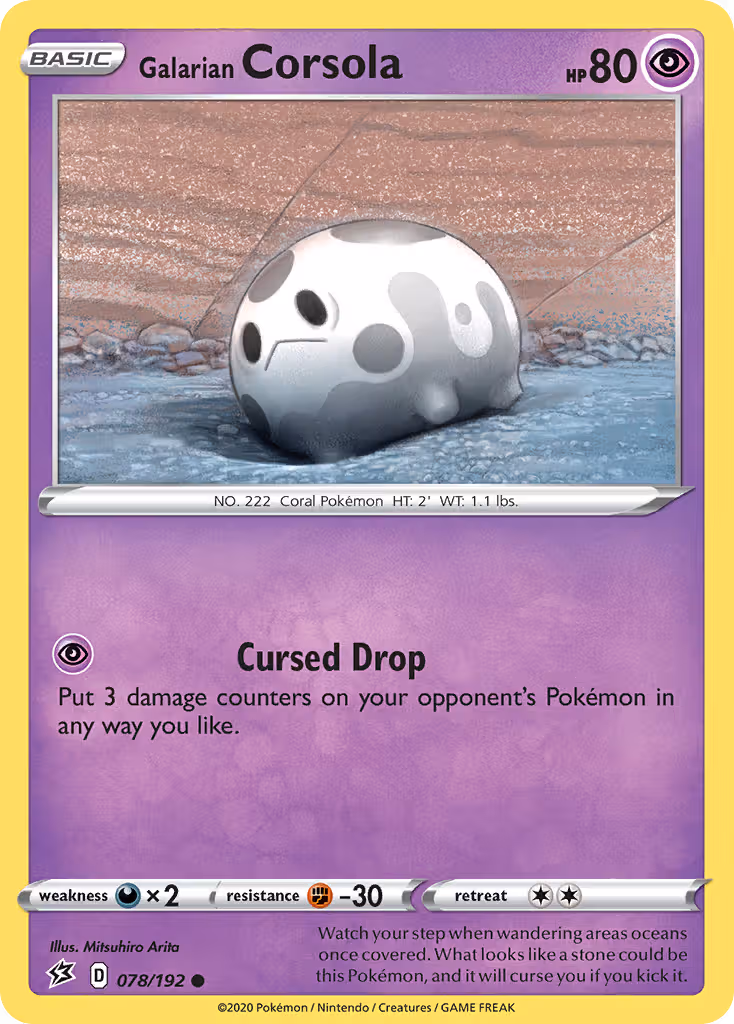 Galarian Corsola 78/192 Pokemon card