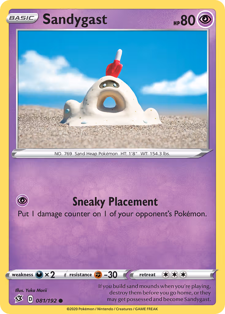 Sandygast 81/192 Pokemon card