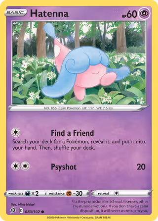Hatenna 83/192 Pokemon card