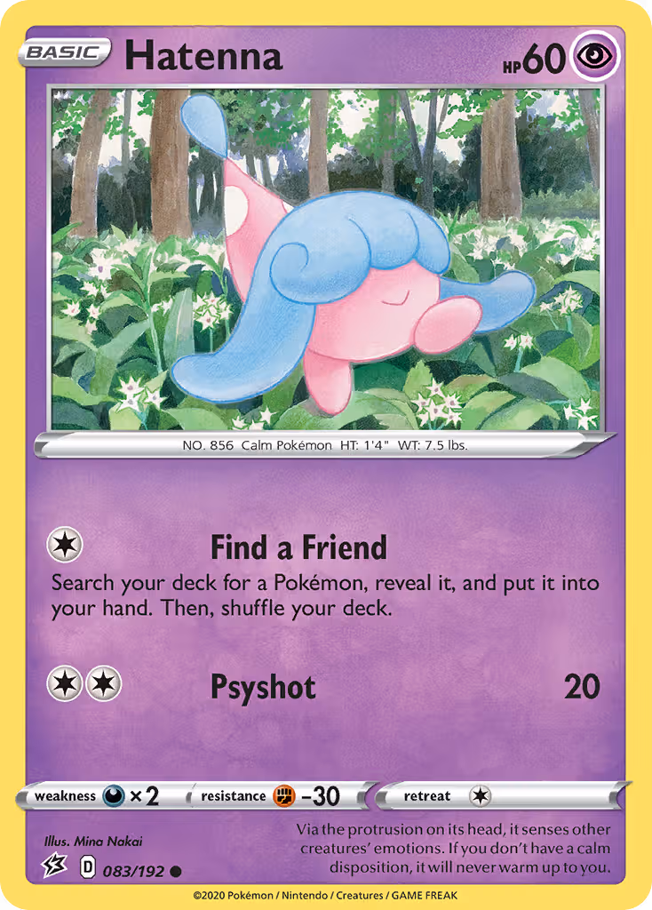 Hatenna 83/192 Pokemon card