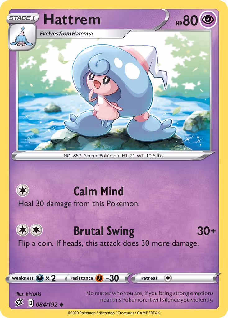 Hattrem 84/192 Pokemon card